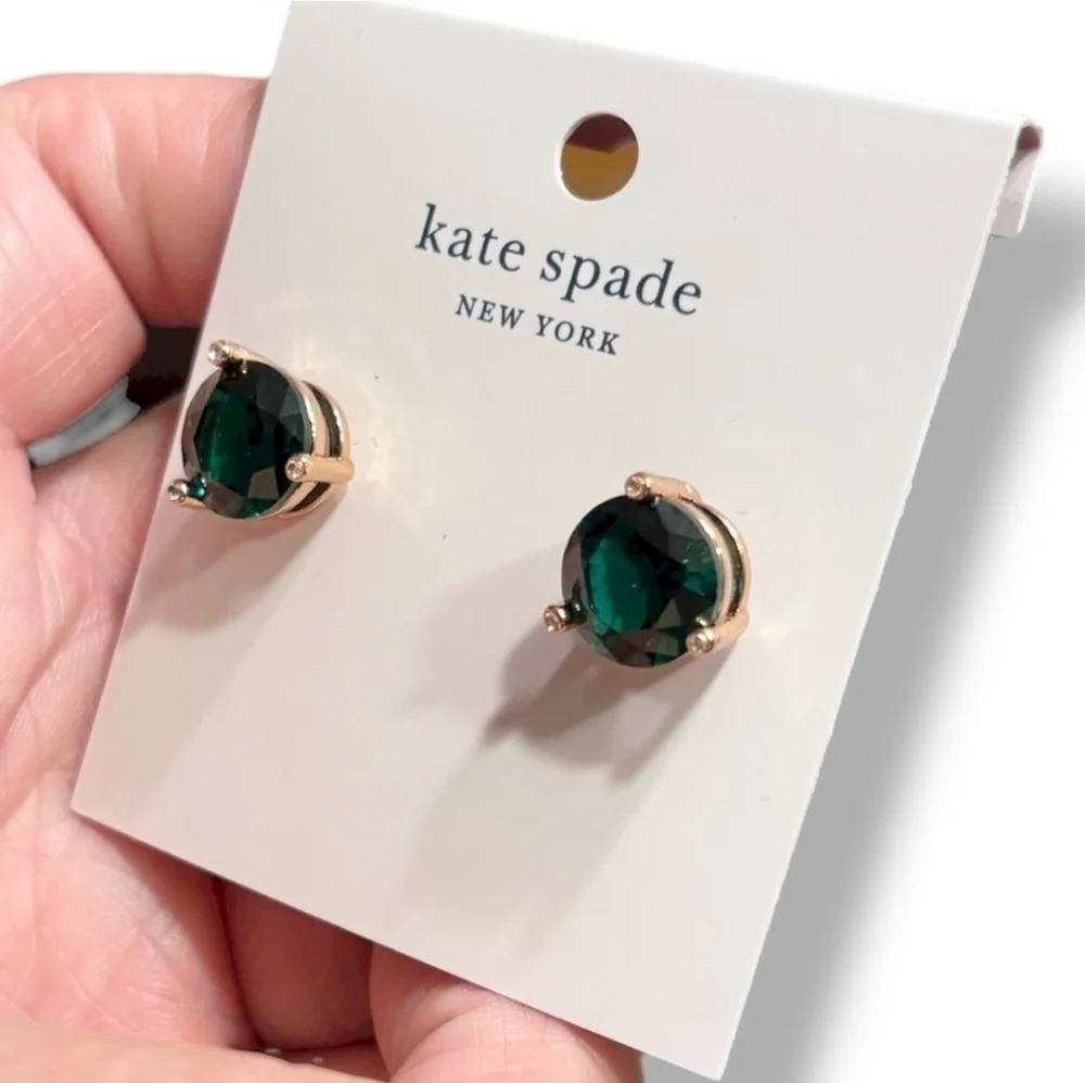KATE SPADE Rise & Shine Oversized Stud Earrings for Pierced Ears Green NWT